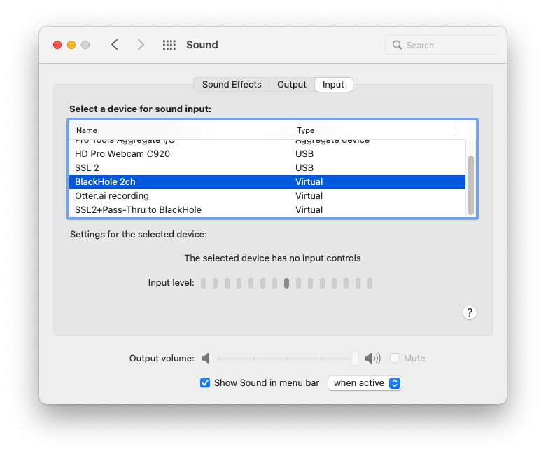 Set BlackHole to the system default so your browser can process all required audio.